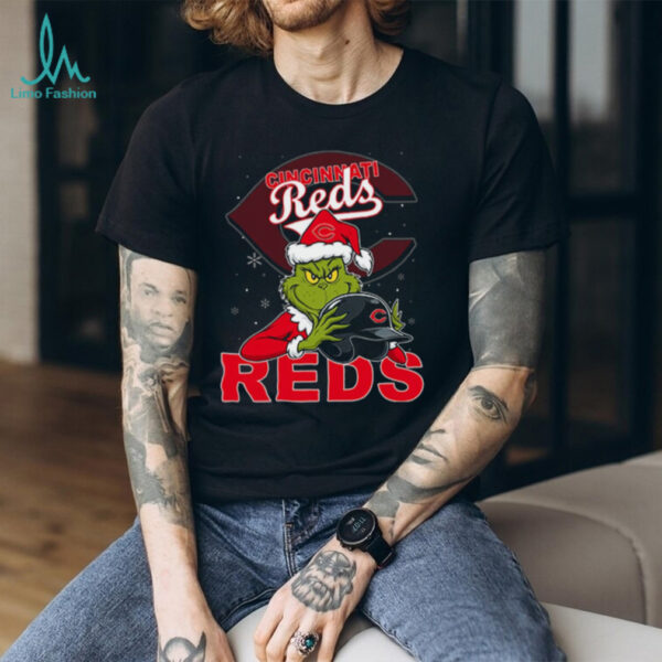 MLB Cincinnati Reds Christmas Grinch Helmets Baseball Logo Shirt