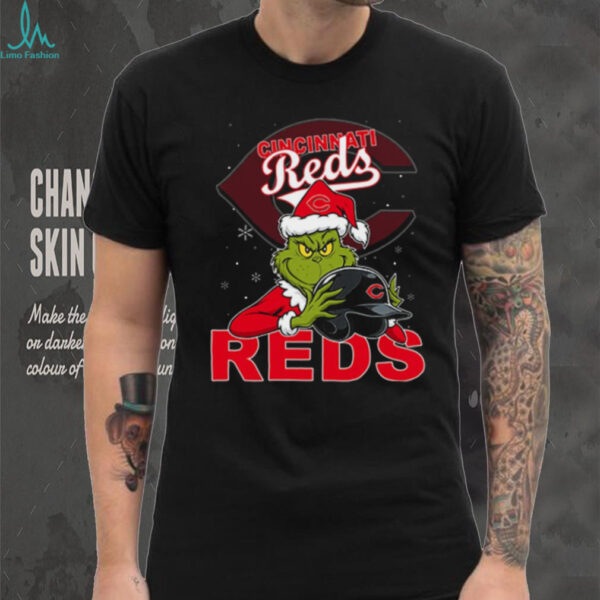 MLB Cincinnati Reds Christmas Grinch Helmets Baseball Logo Shirt