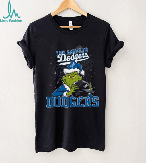 MLB Los Angeles Dodgers Christmas Grinch Helmets Baseball Logo T Shirt