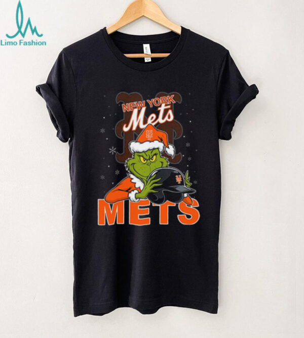 MLB New York Mets Christmas Grinch Helmets Baseball Logo T Shirt