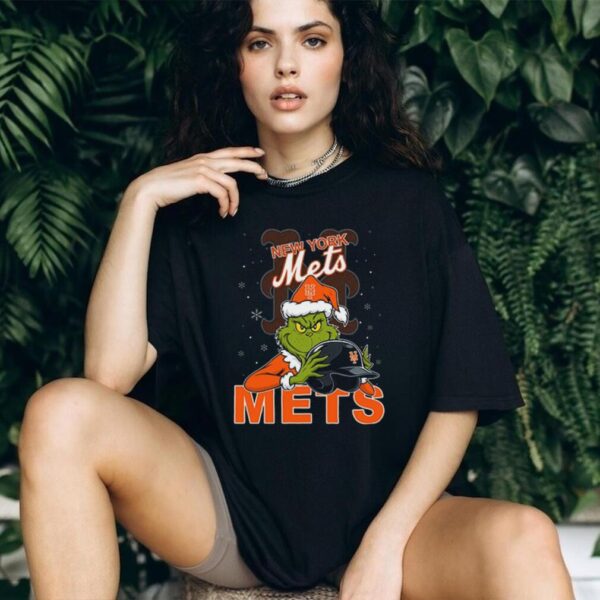 MLB New York Mets Christmas Grinch Helmets Baseball Logo T Shirt