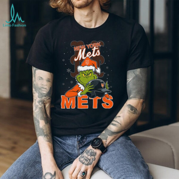 MLB New York Mets Christmas Grinch Helmets Baseball Logo T Shirt