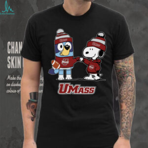 Massachusetts Minutemen Christmas Snoopy Bluey NCAA Cute Football Shirt
