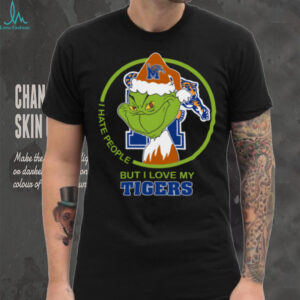Memphis Tigers Grinch Christmas T Shirt Hates People But Loves Football