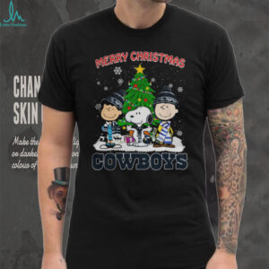 Merry Christmas Cowboys Football X Peanuts Characters Logo 2024 Shirt