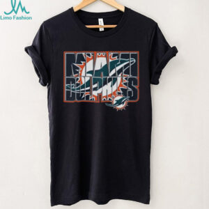 Miami Dolphins Black Team Stacked Logo Shirt