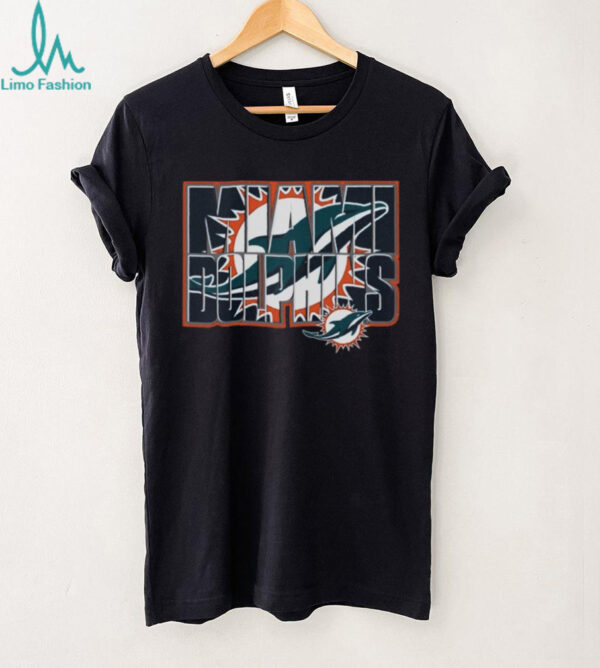 Miami Dolphins Black Team Stacked Logo Shirt