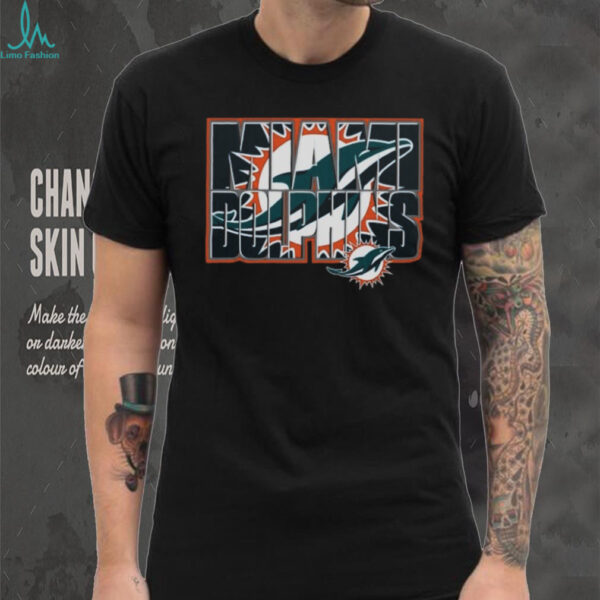 Miami Dolphins Black Team Stacked Logo Shirt