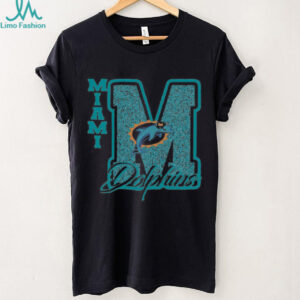 Miami Dolphins Glitter M Logo Tee