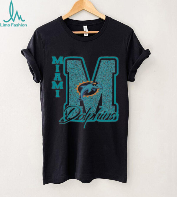 Miami Dolphins Glitter M Logo Tee