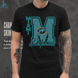 Miami Dolphins Glitter M Logo Tee