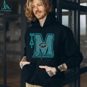 Miami Dolphins Glitter M Logo Tee