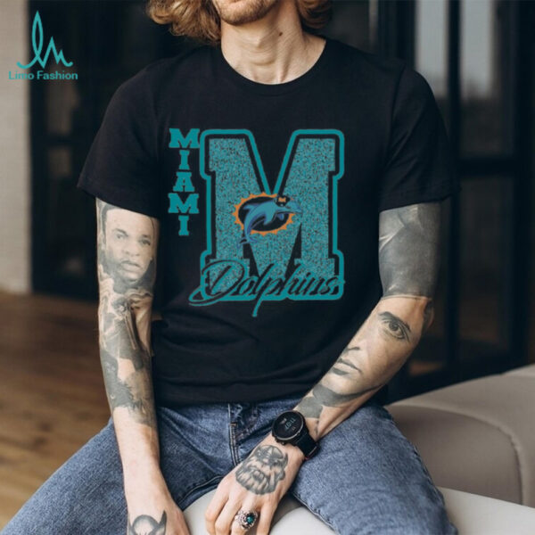 Miami Dolphins Glitter M Logo Tee