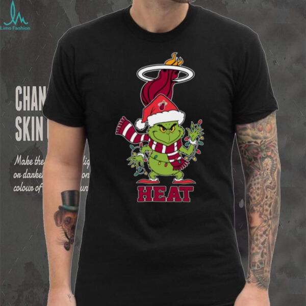 Miami Heat Christmas Grinch Santa Hat Holiday 2025 TShirt