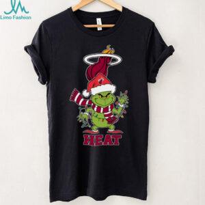 Miami Heat Christmas Grinch Santa Hat Holiday 2025 TShirt