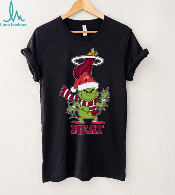 Miami Heat Christmas Grinch Santa Hat Holiday 2025 TShirt