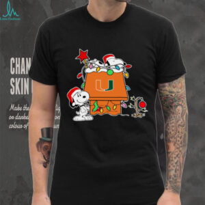 Miami Hurricanes Football Snoopy Christmas Holiday 2025 T Shirt