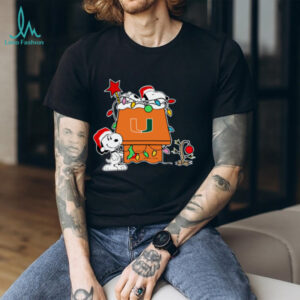 Miami Hurricanes Football Snoopy Christmas Holiday 2025 T Shirt