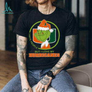 Miami Hurricanes Grinch Christmas T Shirt Hates People But Loves Football