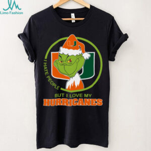 Miami Hurricanes Grinch Christmas T Shirt Hates People But Loves Football
