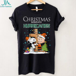 Miami Hurricanes Snoopy Christmas Shirt Charlie Brown Holiday Football Tee