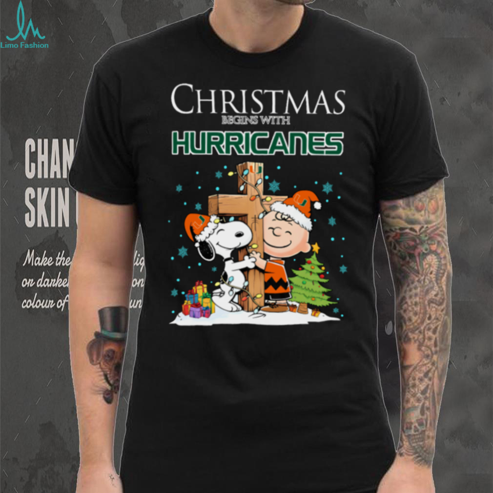 Miami Hurricanes Snoopy Christmas Shirt Charlie Brown Holiday Football Tee Miami Hurricanes Snoopy Christmas Shirt Charlie Brown Holiday Football Tee