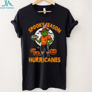 Miami Hurricanes Spooky Season Shirt – NCAA Football Grinch Tee – Custom Name Personalized College Halloween Gift