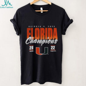 Miami Hurricanes vs. Florida State Seminoles 2025 State Champions Score shirt