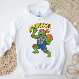Michelangelo Ninja Turtles Hoopinc Patrick Ewing New York Knicks T Shirt
