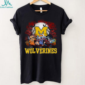 Michigan Wolverines Halloween Horror Stitch Shirt – Custom NCAA Football Tee – Personalized Scary Gift for Game Day Sports Fans