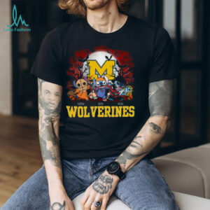Michigan Wolverines Halloween Horror Stitch Shirt – Custom NCAA Football Tee – Personalized Scary Gift for Game Day Sports Fans