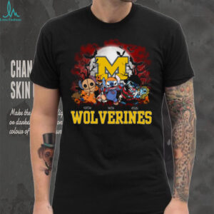 Michigan Wolverines Halloween Horror Stitch Shirt – Custom NCAA Football Tee – Personalized Scary Gift for Game Day Sports Fans
