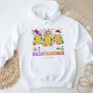 Michigan Wolverines Happy Hallothanksmas Football Tee – Custom Name NCAA Holiday Shirt, Ugly Christmas Party Outfit, Gift Idea