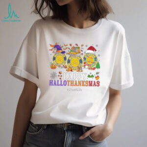 Michigan Wolverines Happy Hallothanksmas Football Tee – Custom Name NCAA Holiday Shirt, Ugly Christmas Party Outfit, Gift Idea