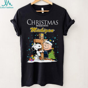Michigan Wolverines Snoopy Christmas Shirt Charlie Brown Holiday Football Tee