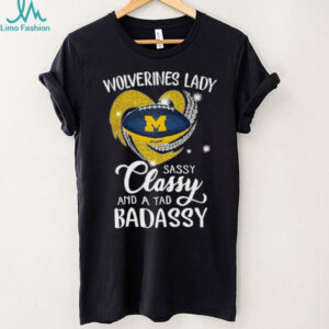 Michigan Wolverines lady sassy classy and a tad badassy diamond heart shirt