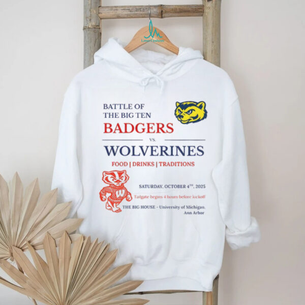 Michigan Wolverines vs Wisconsin Badgers Battle of Big Ten Football Game Flyer shirt