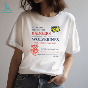 Michigan Wolverines vs Wisconsin Badgers Battle of Big Ten Football Game Flyer shirt