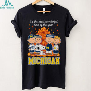 Michigan Wolverines x Peanuts Fall T Shirt It’s the Most Wonderful Time of the Year