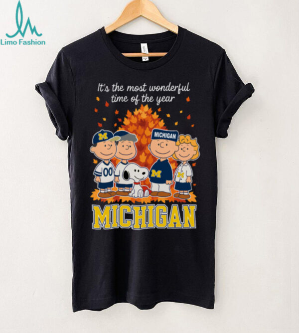 Michigan Wolverines x Peanuts Fall T Shirt It’s the Most Wonderful Time of the Year