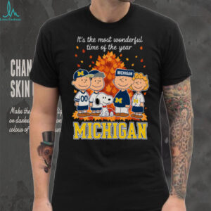 Michigan Wolverines x Peanuts Fall T Shirt It’s the Most Wonderful Time of the Year
