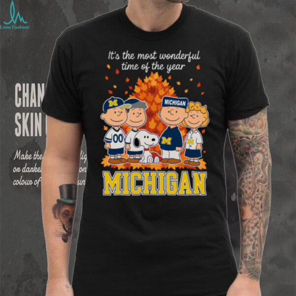 Michigan Wolverines x Peanuts Fall T Shirt It’s the Most Wonderful Time of the Year