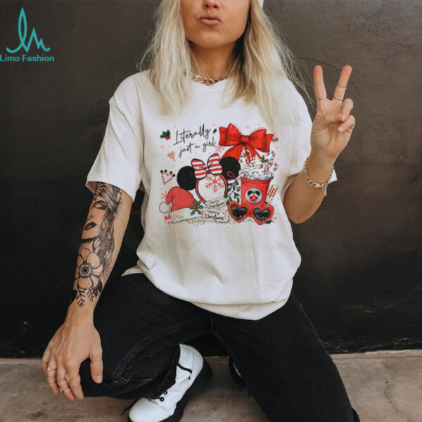 Mickey Mouse Preppy Magical Kingdom literally just a girl Merry Christmas shirt