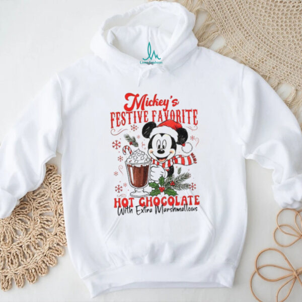 Mickey’s festive favorite hot chocolate with extra marshmallows Merry Christmas shirt