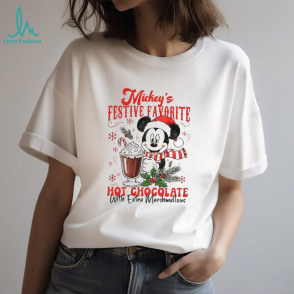 Mickey’s festive favorite hot chocolate with extra marshmallows Merry Christmas shirt