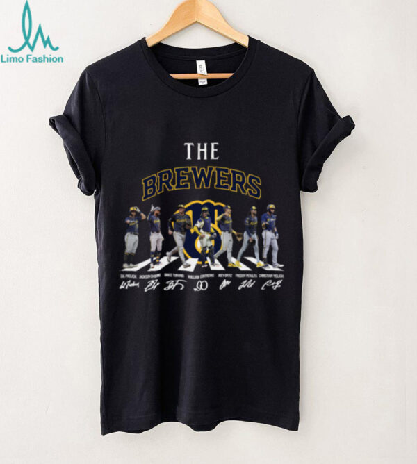 Milwaukee Brewers All Team Members Abbey Road Signatures T Shirt
