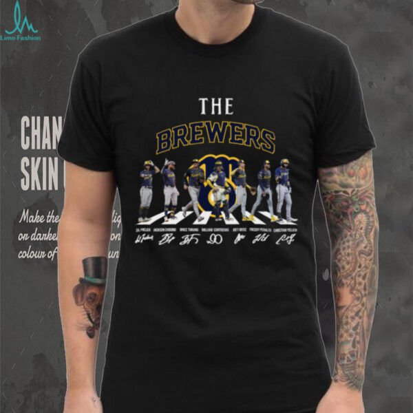 Milwaukee Brewers All Team Members Abbey Road Signatures T Shirt