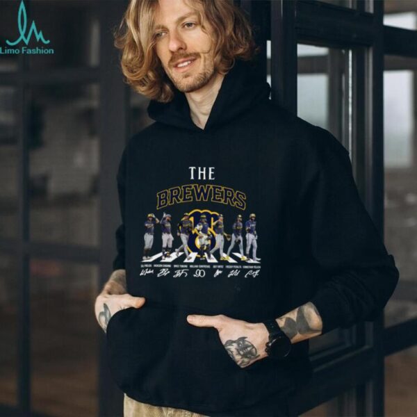 Milwaukee Brewers All Team Members Abbey Road Signatures T Shirt