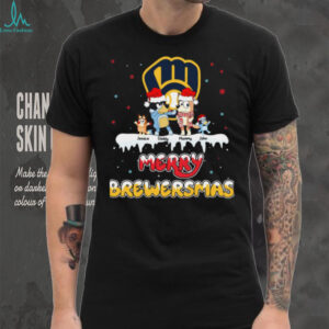 Milwaukee Brewers Bluey Family Christmas Shirt – Custom MLB Fan Tee – Personalized Holiday Baseball Gift for Kids & Adults