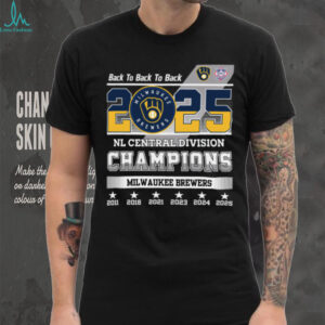Milwaukee Brewers Nl Central Division Champions 2025 Back To Back To Back T Shirts